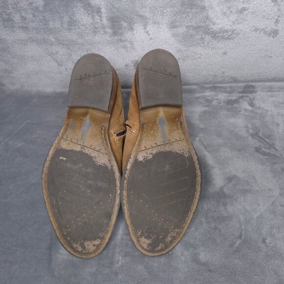 Dingo Brown Suede Ankle Cowboy Boots 11M Embroidered Zipper Closure Imperfect - Picture 6 of 9